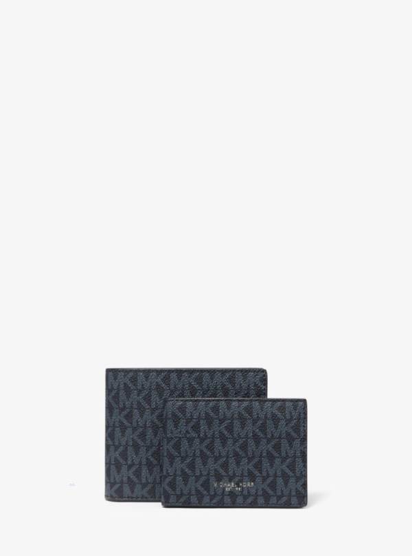 Panske Penazenky Michael Kors Harrison Logo Billfold With Passcase Modre - Doplnky Michael Kors Akcia | FIXAD-7190